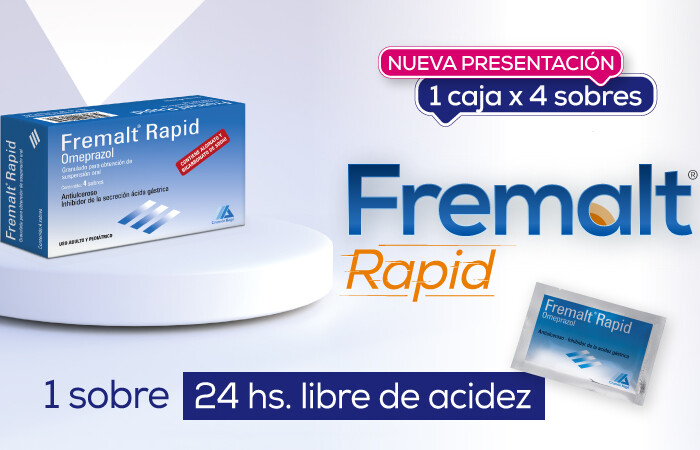 Nueva presentación  Fremalt  Rapid x 4 sobres